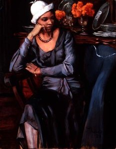 戴小帽的女郎（布面油画 作者 埃米尔·伯纳德（Emile Bernard）
