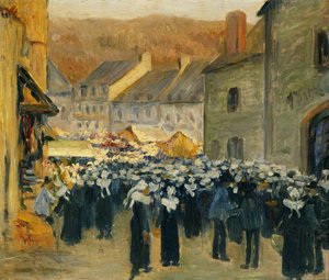 Pont-Aven市场；蓬阿温勒马尔凯，1886年 作者 埃米尔·伯纳德（Emile Bernard）