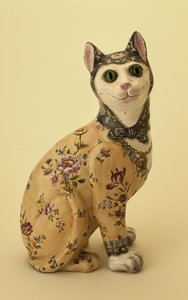 猫的图（锡釉陶器）