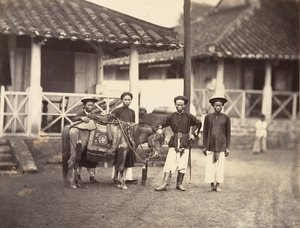 富有的安南人骑着马，科钦纳州，1866年。