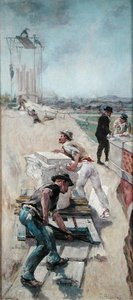 巴黎市政厅建设工人们 作者 埃米尔·亨利·布朗雄