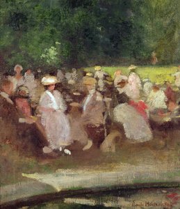 夏天在公园，c.1881 作者 埃米尔·霍特里克斯（Emile Hoeterickx）