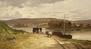 河景观，1837年 作者 埃米尔·兰比内（Emile Lambinet）