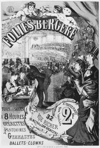 海报广告Folies Bergere，rue Richer，巴黎，1875年