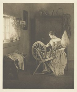 纺纱，约1898年。 作者 埃米莉诉克拉克森