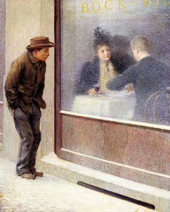 一个饥饿的人的反思或社会对比》，作者Emilio Longoni