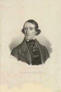 奥古斯特-布尔农维尔的肖像，1805-1879年，1842年。 作者 埃米利乌斯·迪特列夫·巴伦岑
