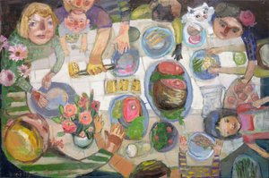 祝福双手，2024 年（布面油画） 作者 艾米丽·福克斯·金