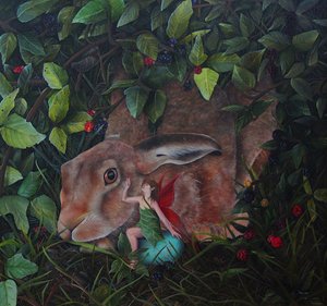 荆棘下，2024 年（布面油画） 作者 艾玛·皮尤西