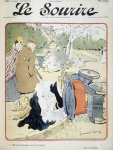 车祸。"另一个出错的女人"。埃马纽埃尔-巴尔塞特（1870-1940）的插图--载于1901年1月19日的《微笑》杂志。
