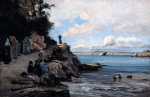 1876年，星期六在女子浴场。 作者 伊曼纽尔·兰瑟（Emmanuel Lansyer）