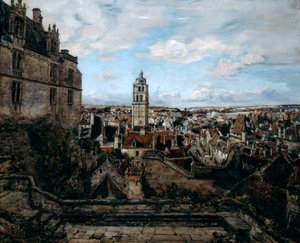 1884年，城堡城堡露台的景色 作者 伊曼纽尔·兰瑟（Emmanuel Lansyer）