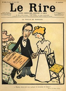 婚礼前一天，1899年8月26日“Le Rire”封面上的卡通片