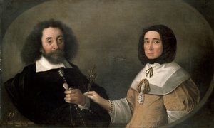 John Tradescant the Younger和Hester，他的第二个妻子
