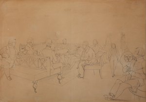 Avdotya Petrovna Yelagina的沙龙，1840年代 作者 埃马纽埃尔·亚历山德罗维奇·德米特里耶夫·马莫诺夫