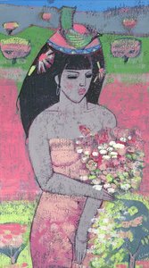 Dressed as Flora (oil on board) 作者 恩德·罗德（Endre Roder）