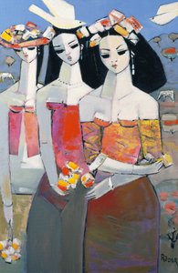 Two White Birds, 2007 (oil on canvas board)