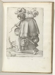 Militis Germani uxor（物品上的标题）
德国士兵的妻子，按照约 1550 年的时尚穿着
Diversarum gentium nostrae aetatis habitus 作者 Enea Vico