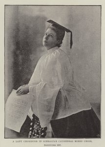直布罗陀大教堂混合合唱团的夫人Chorister，成立于1887年 作者 英国摄影师
