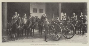 与Nordenfeldt枪的第10 Hu骑兵队 作者 英国摄影师