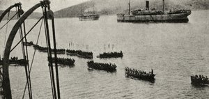 加里波利运动期间从“伟大的战争：历史”，第19卷，1916年开始离岸运输的陆军 作者 英国摄影师