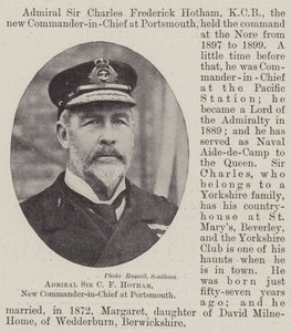 海军上将Sir CF Hotham，朴茨茅斯新任总司令 作者 英国摄影师
