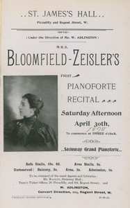 Fannie Bloomfield-Zeisler为音乐会做广告 作者 英国摄影师