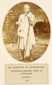 Mooshegaree的居民，自1868年出版的J. Forbes Watson，印度人民的Kumaon，印度人的贬低形式（albumen print） 作者 英国摄影师