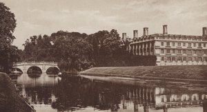 剑桥克莱尔学院和布里奇学院（黑白照片） 作者 英国摄影师