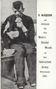 D McGregor，由救世军的男性社会工作发现，1891年2月 作者 英国摄影师
