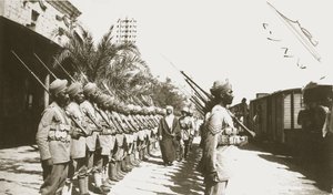 巴勒斯坦Lydda站的埃米尔费萨尔与赫伯特塞缪尔爵士，1920年 作者 英国摄影师