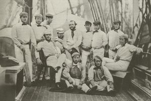 第一支前往美国的英国板球队，1859年9月7日（黑白照片）。 作者 英国摄影师