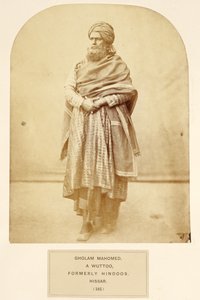 Gholam Mahomed，一名Wuttoo，前印度人，Hissar，来自印度人民，由J. Forbes Watson出版，1868年出版（蛋白印刷） 作者 英国摄影师