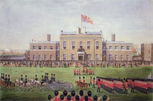 1865年科尔曼拍摄的照片后，由H.比林斯利雕刻的炮兵公司大巡游 作者 英国摄影师