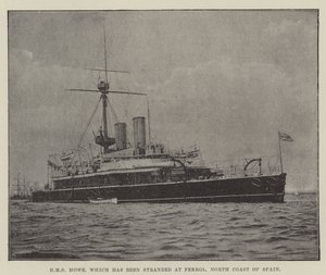 HMS Howe，已被困在西班牙北海岸的费罗尔 作者 英国摄影师