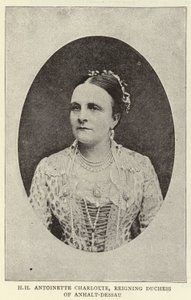 HH Antoinette Charlotte，Anhalt-Dessau的统治公爵夫人 作者 英国摄影师