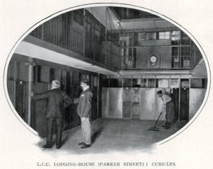 L.C.C. 旅馆（帕克街）。隔间（黑白照片 作者 英国摄影师