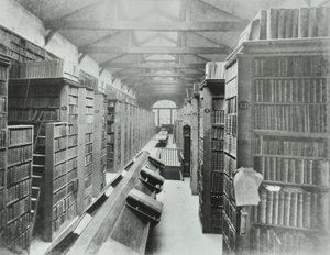 图书馆，锡安学院，维多利亚堤防，伦敦金融城，1885年 作者 英国摄影师