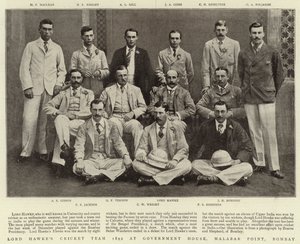 Lord Hawkes Cricket Team 1892 at Government House，Malabar Point，Bombay