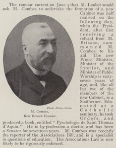 M Combes，新法国总理 作者 英国摄影师