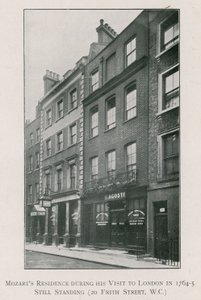 莫扎特住在Soho 20 Frith Street 作者 英国摄影师