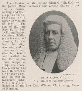 AR Jelf先生，KC，Chancery Division的新法官 作者 英国摄影师
