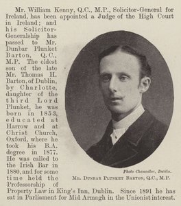 Dunbar Plunket Barton先生，质量控制，议员 作者 英国摄影师