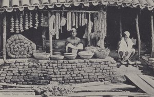 印度加尔各答的本土商店（黑白照片）。 作者 英国摄影师