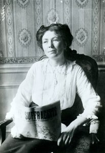 Christabel Pankhurst画象读Suffragette c.1905的拷贝