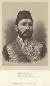 Tewfik Pasha画象，埃及的Khedive 作者 英国摄影师