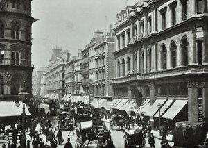 家禽，向西看到Cheapside，伦敦金融城，1890年 作者 英国摄影师