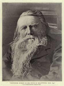 拉斯金教授于1894年5月在布兰特伍德学习 作者 英国摄影师