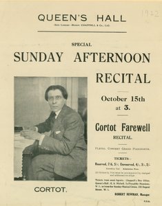 Cortot Farewell Recital计划 作者 英国摄影师