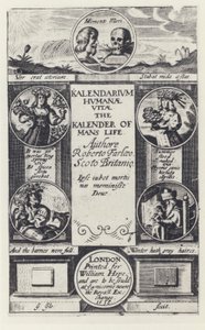 R Farley, Kalendarium humanae vitae, W Hope 1638 (b/w photo) 作者 英国摄影师